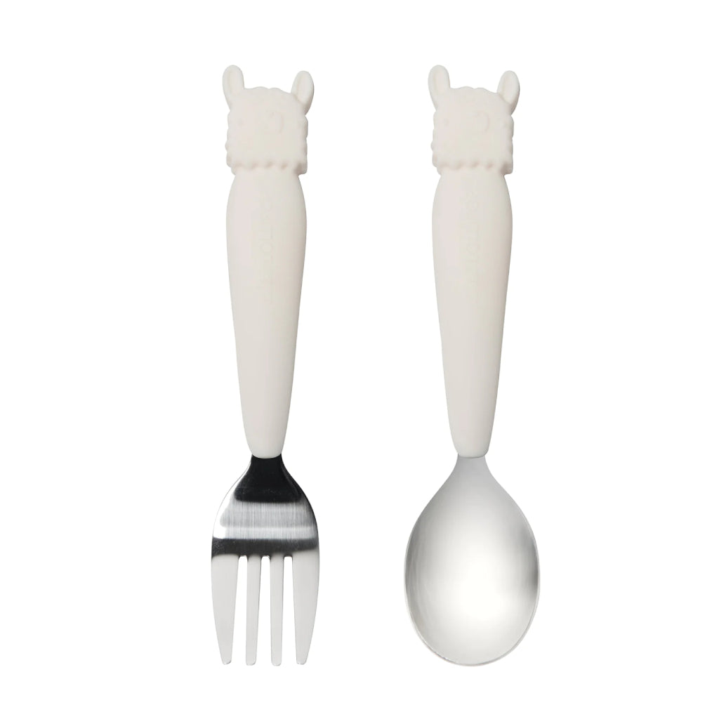 Loulou Lollipop Big Kid's Spoon/Fork Set - Llama