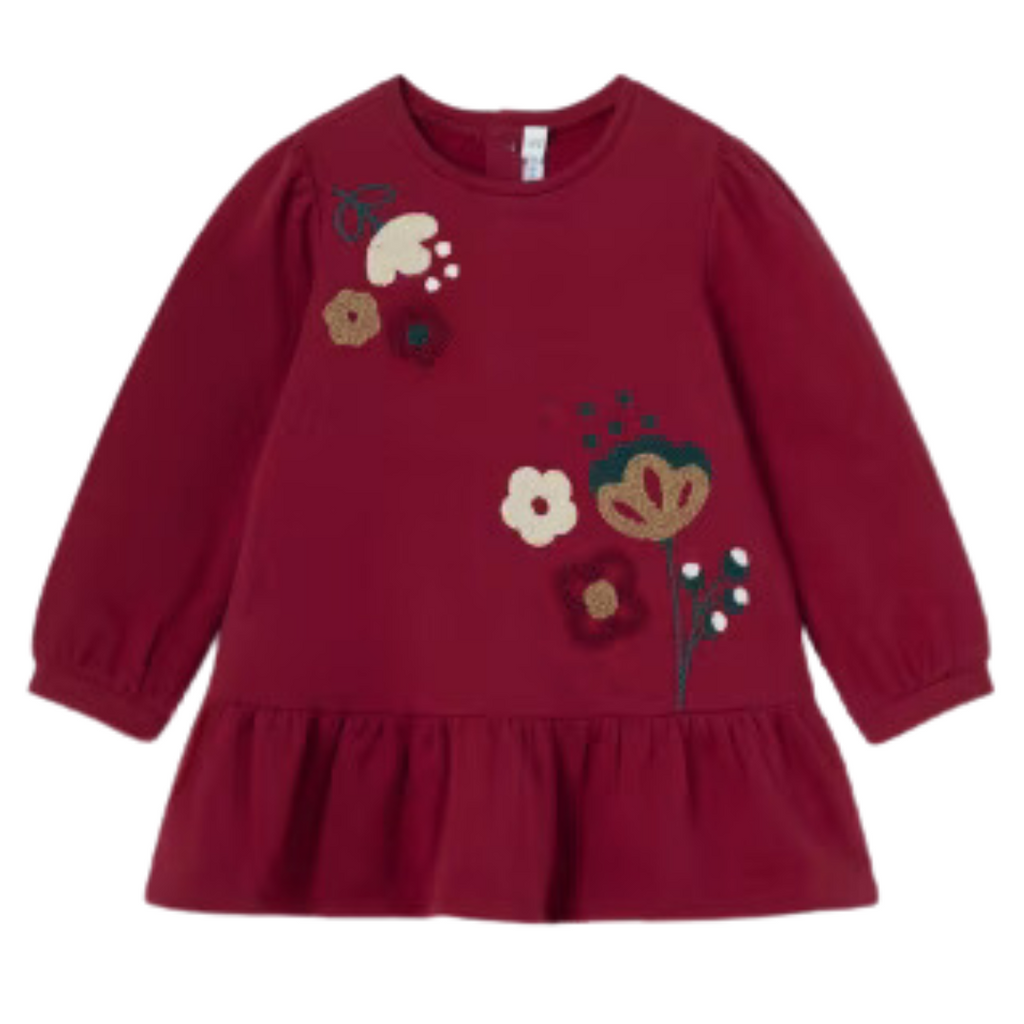 Mayoral Baby Embroidered Floral Dress - Guinda