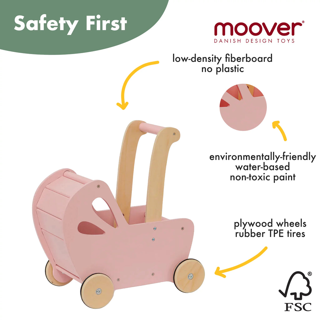 Moover Traditional Doll Pram - Pink