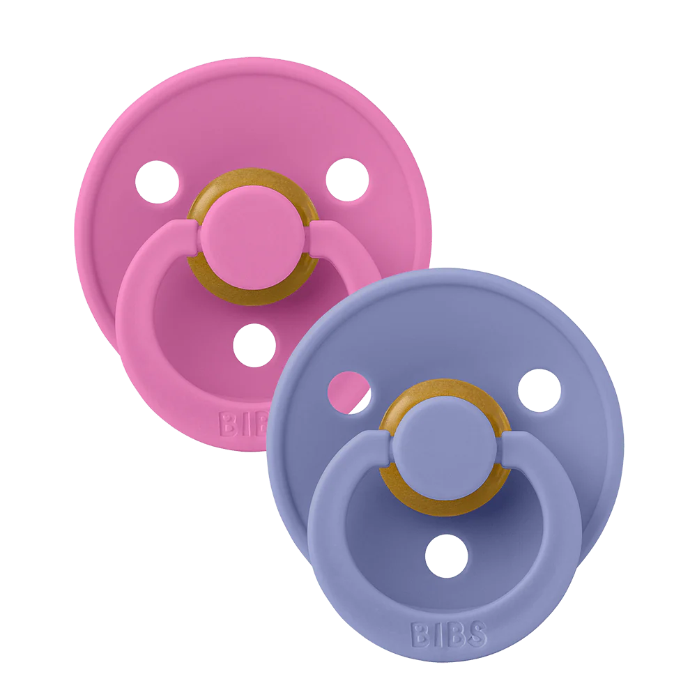 Bibs Pacifier Original Colour Latex 2Pk - Bubblegum/Peri 6-18M