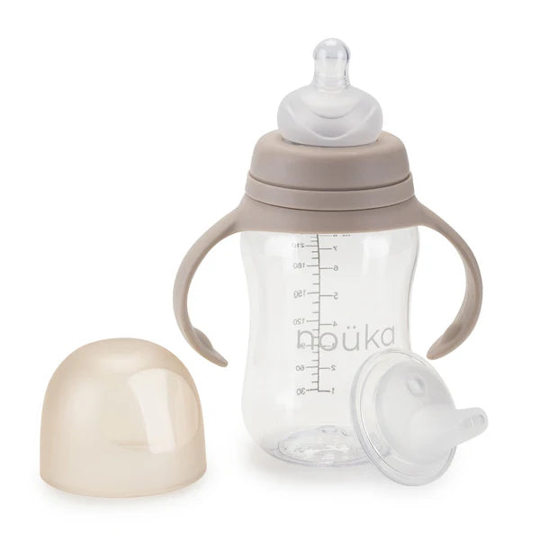 Nouka Transitional Baby Bottle 8oz - Soft Sand 0M+