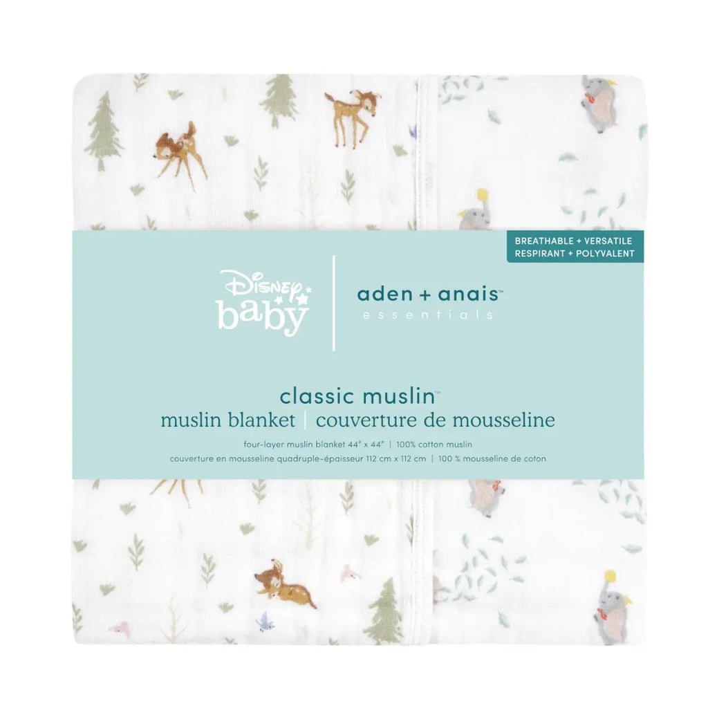 Aden + Anais Disney Baby Muslin Blanket 112x112cm - Bambi Forest