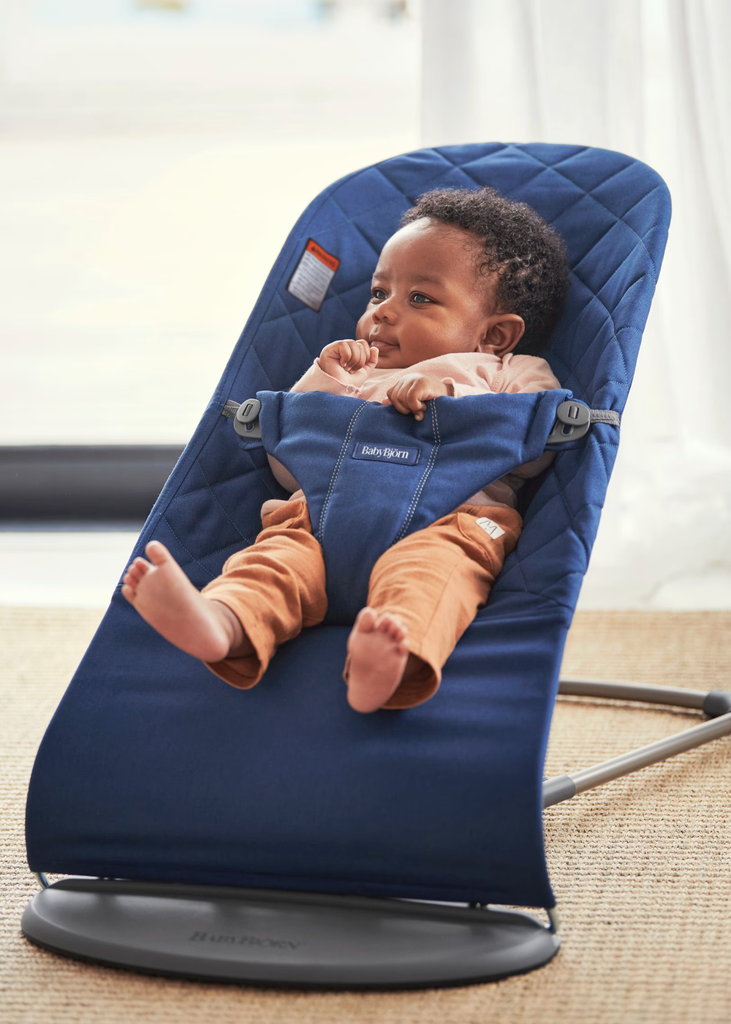 Baby Bjorn Bliss Bouncer Woven Petal Quilt - Midnight blue