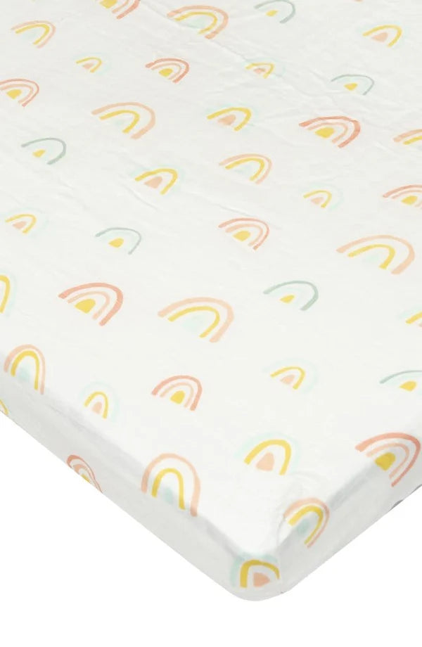 Loulou Lollipop Fitted Crib Sheet - Pastel Rainbow