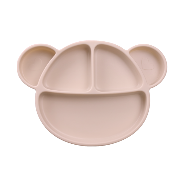 Grosmimi Silicone Suction Food Plate - Baby Pink