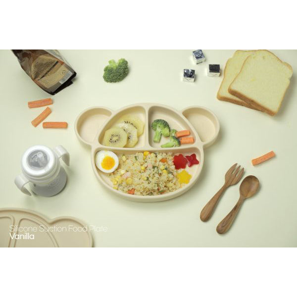 Grosmimi Silicone Suction Food Plate - Vanilla