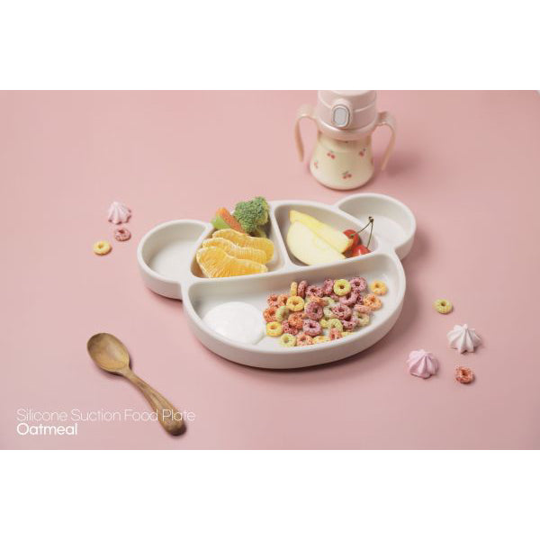 Grosmimi Silicone Suction Food Plate - Oatmeal