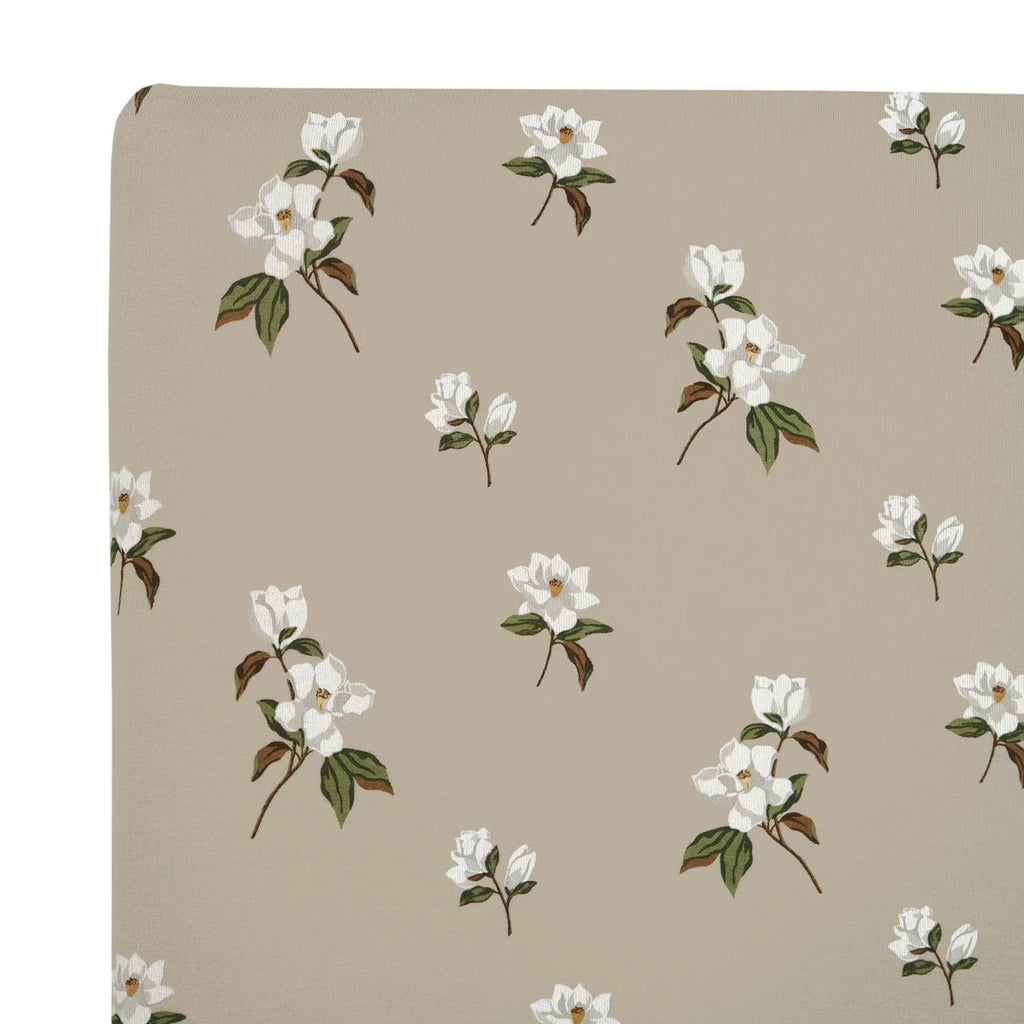 Kyte Baby Crib Sheet - Small Khaki Magnolia