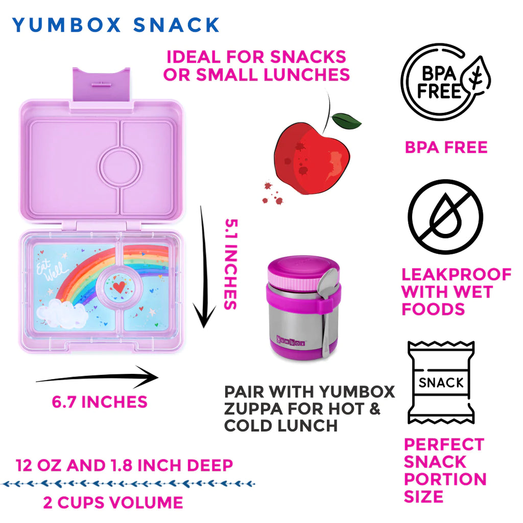 Yumbox Snack3 - Lulu Purple w/ Rainbow Tray
