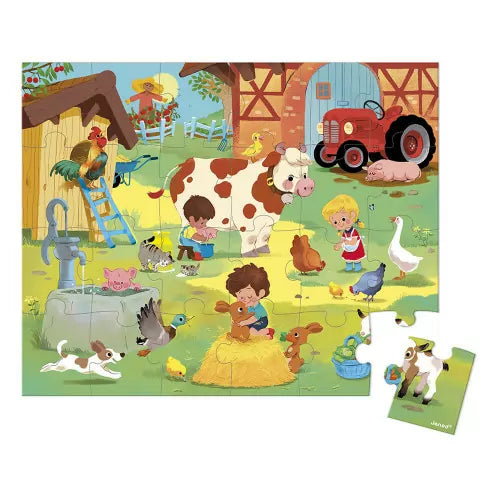 Janod Puzzle 24pc - A Day at the Farm
