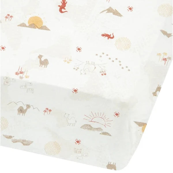 Perlim Pin Pin Bamboo Fitted Crib Sheet - Desert