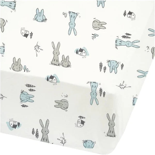 Perlim Pinpin Bamboo Fitted Crib Sheet - Bunnies