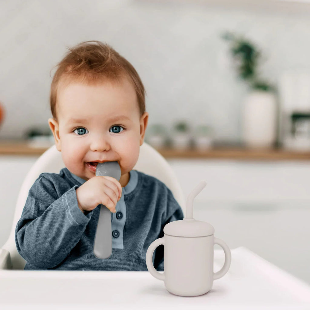 Kushies Silisippy Cup w/ Straw - Mineral Blue