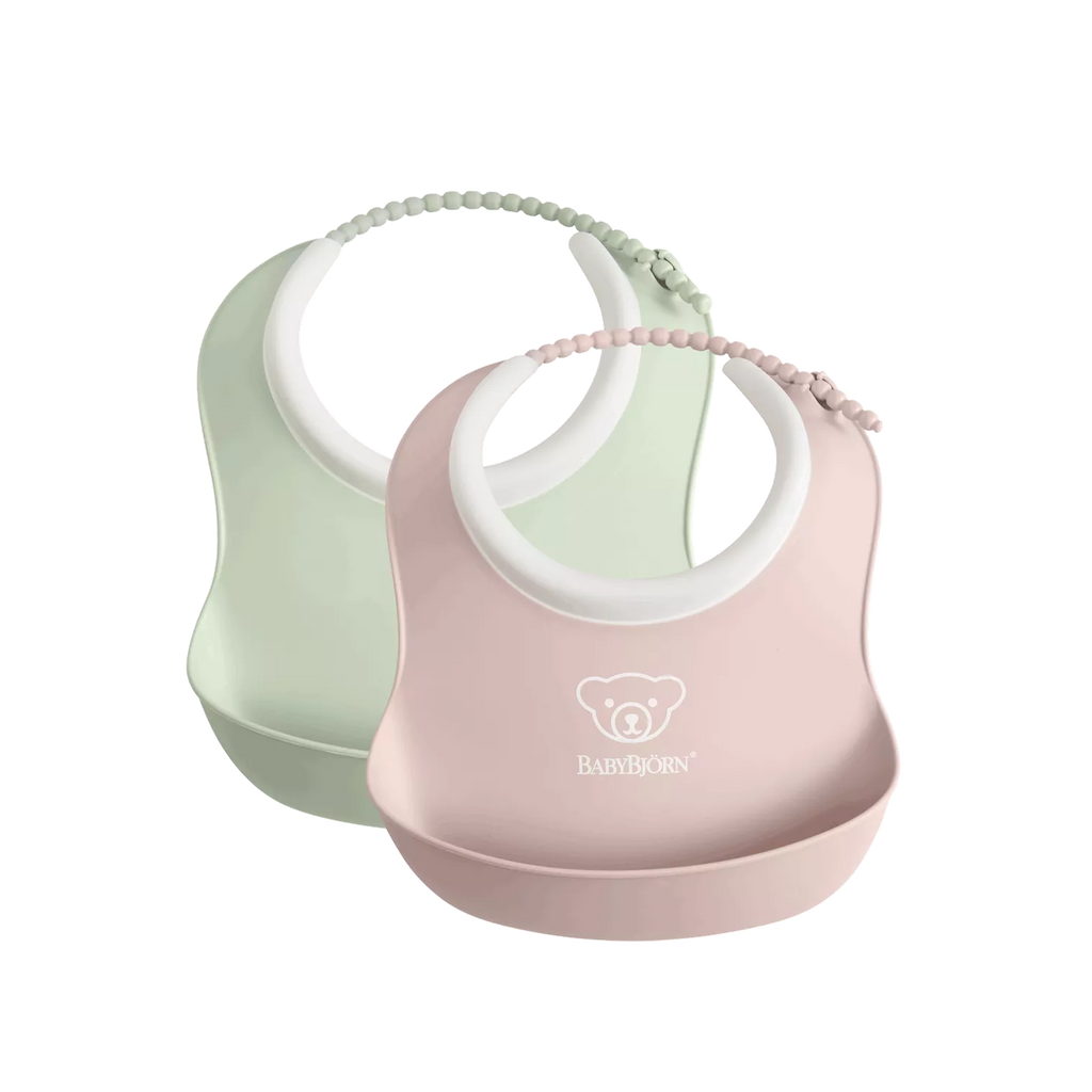 Babybjorn Small Baby Bib Powder 2pk - Green/Pink