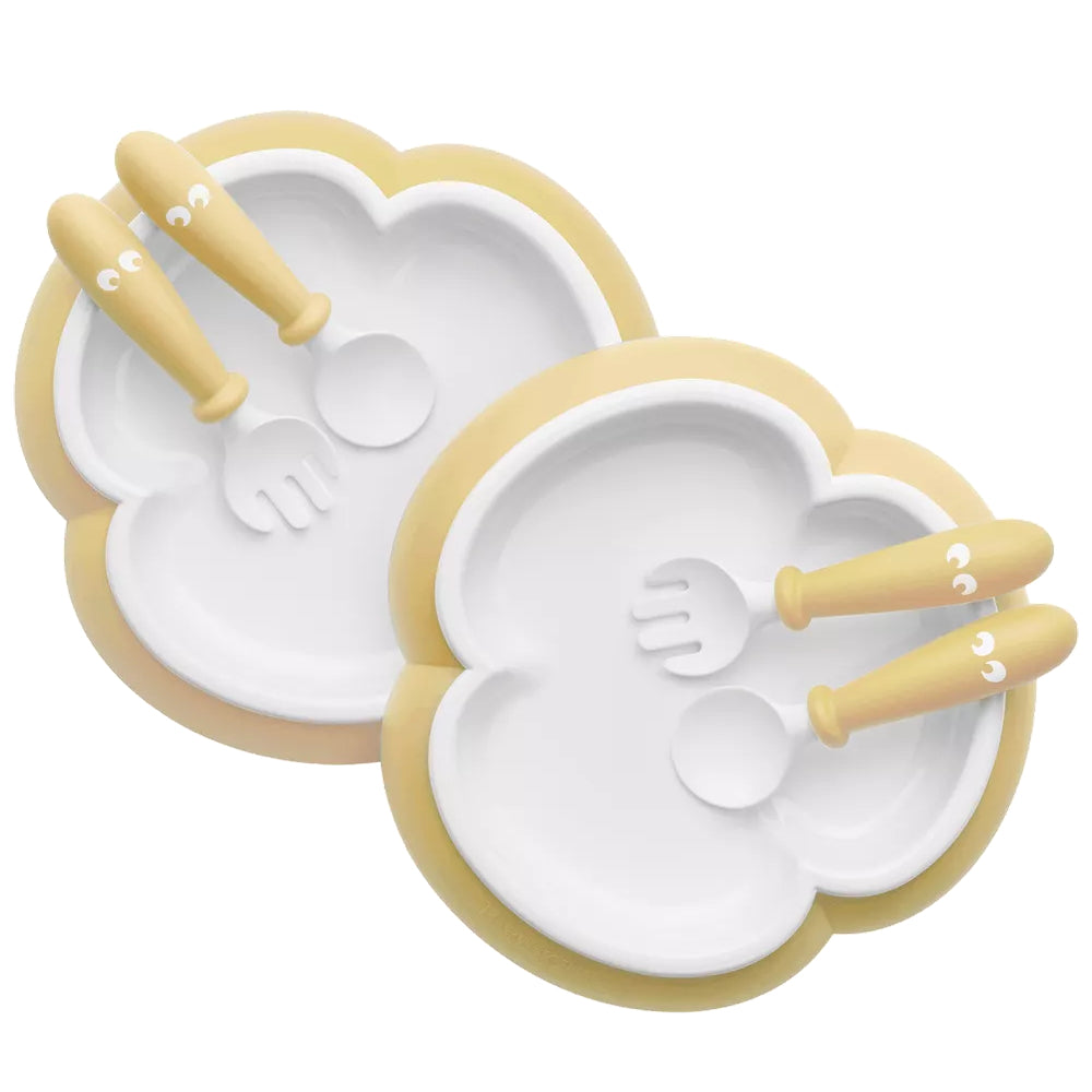 Babybjorn Baby Plate, Spoon & Fork - Powder Yellow 2 Sets