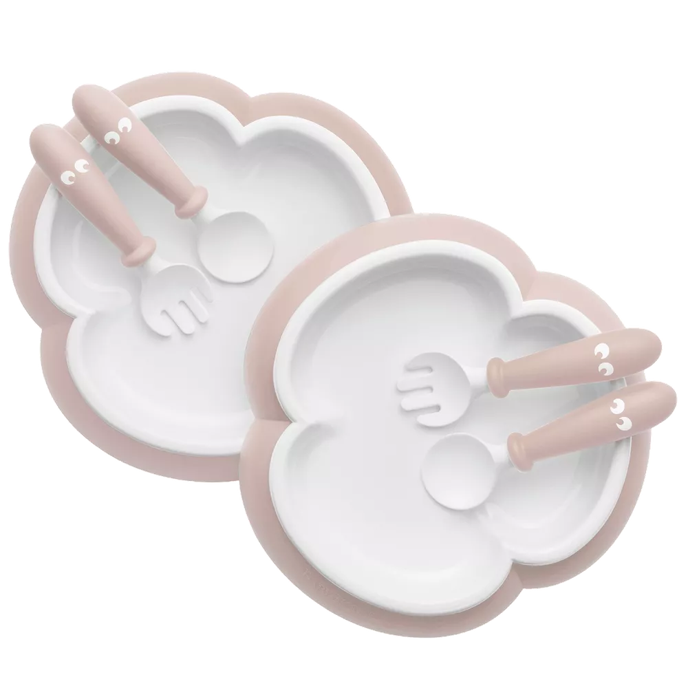 Babybjorn Baby Plate, Spoon & Fork Powder Pink - 2 Sets