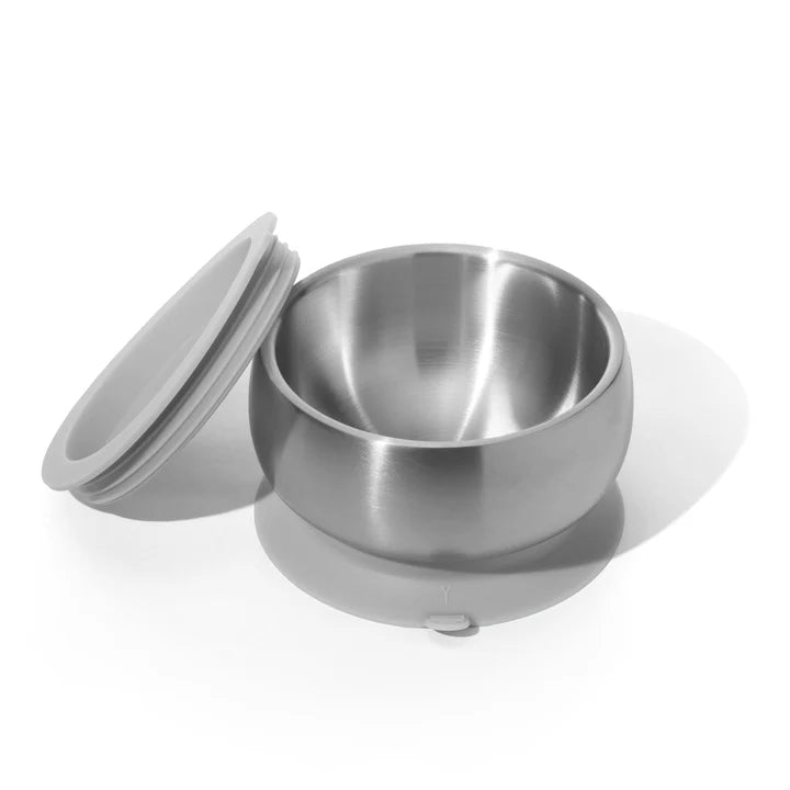 Avanchy Stainless Steel Suction Baby Bowl - Gray