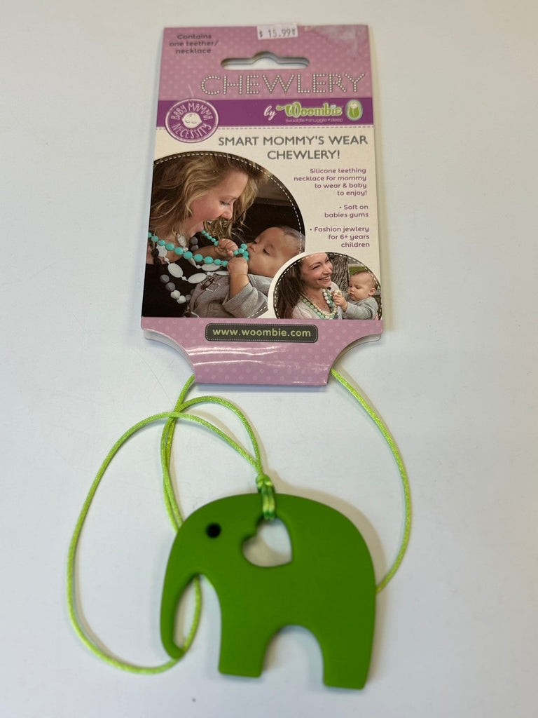 Woombie Chewlery Teether Elephant - Chartreuse