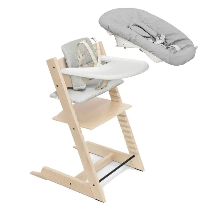 Stokke Tripp Trapp 2 Complete + Newborn Set - Nature/Nordic Grey