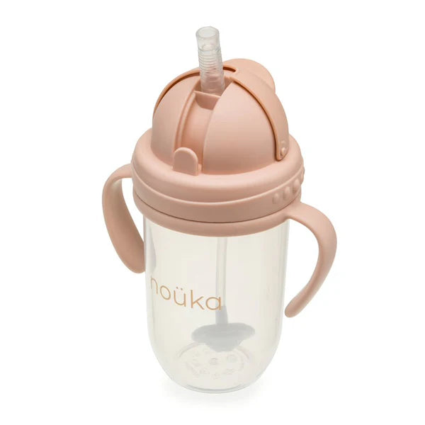 Nouka Non-Spill Weighted Straw Cup 9oz - Soft Blush 6M+