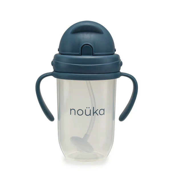 Nouka Non-Spill Weighted Straw Cup 9oz - Deep Ocean 6M+