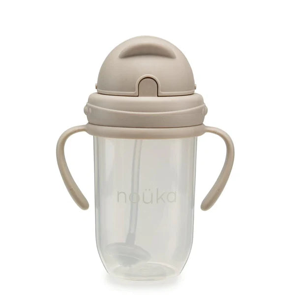 Nouka Non-Spill Weighted Straw Cup 9oz - Soft Sand 6M+