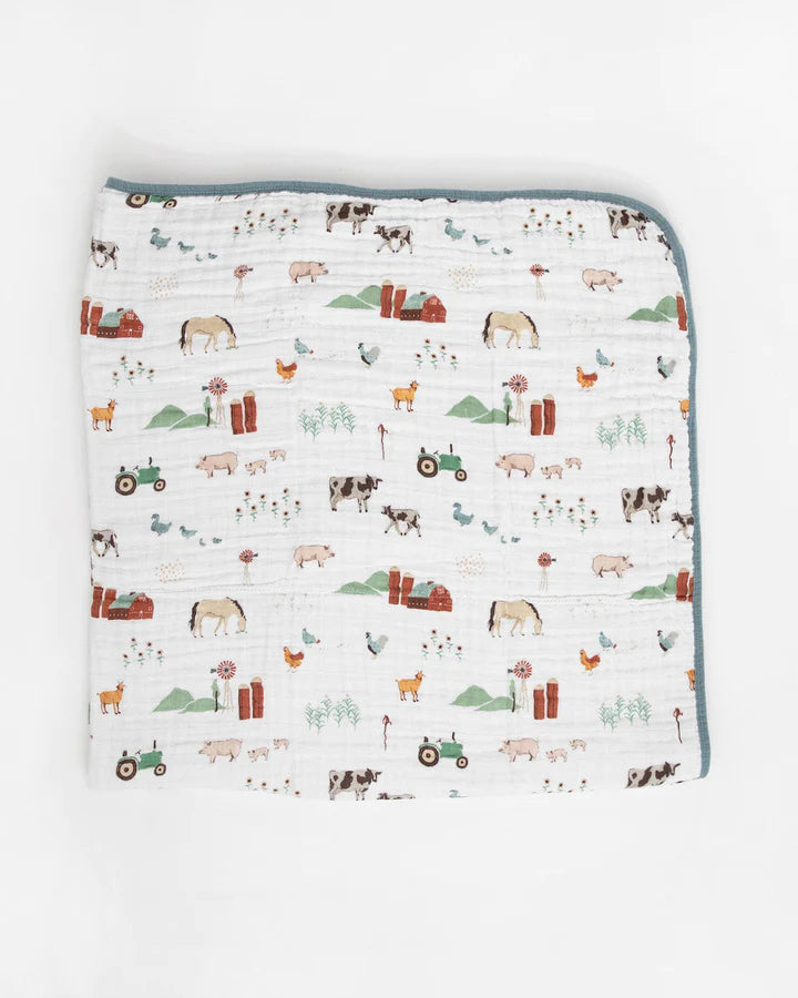 Little Unicorn Original Cotton Muslin Quilt - Farmyard