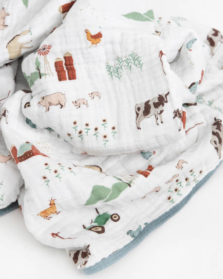 Little Unicorn Original Cotton Muslin Quilt - Farmyard