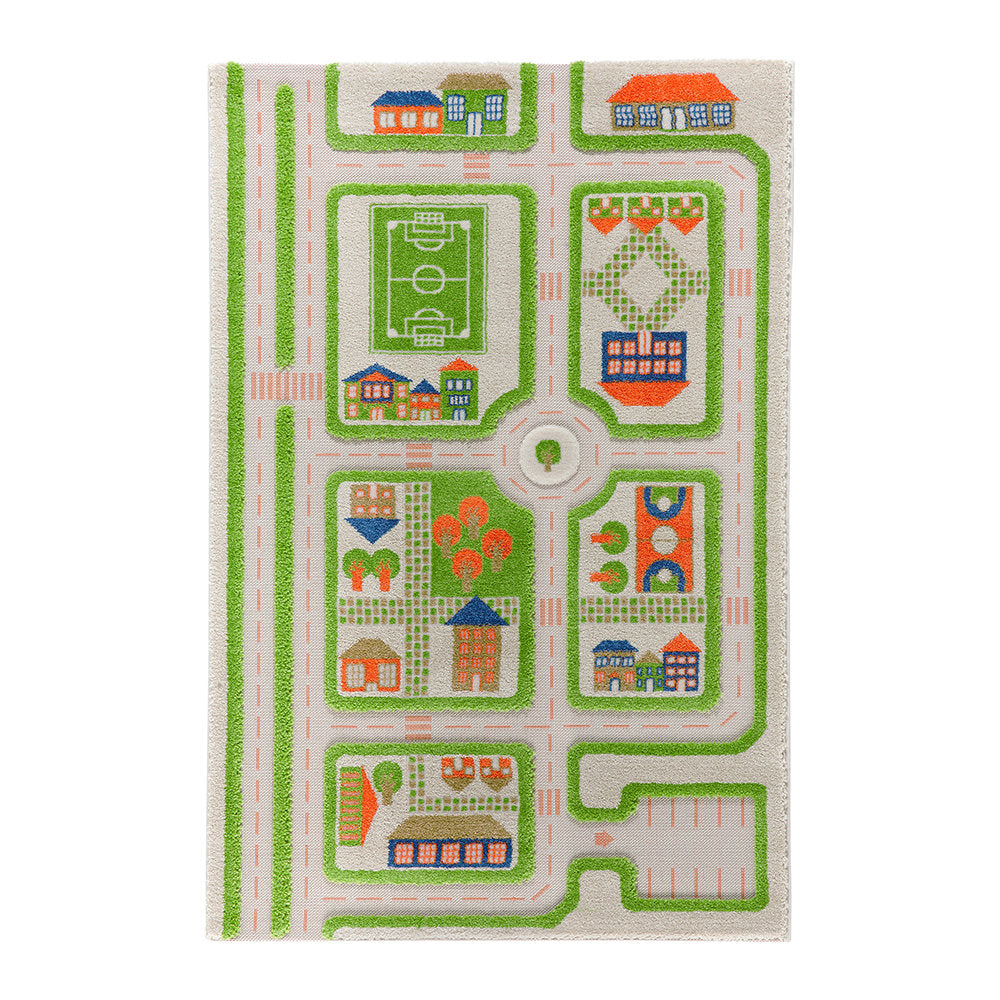 IVI 3D Play Carpets 100x150cm - Traffic Green Road YE10153