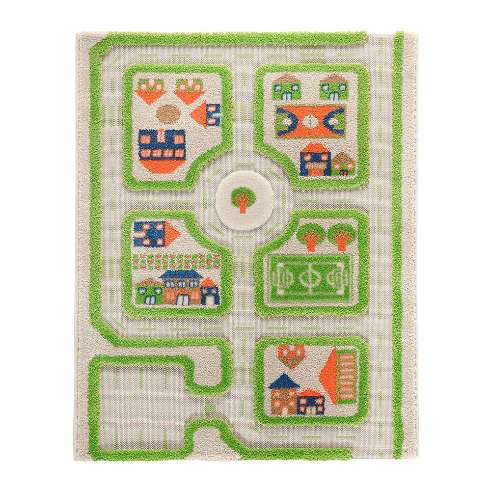 IVI 3D Play Carpets 80x113cm - Traffic Green Road YE80120