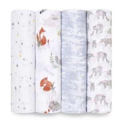 Aden + Anais Classic Swaddles 4 Pack - Naturally