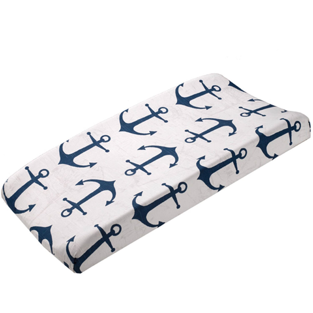 Liz and Roo Changing Pad Cover - Navy Anchors