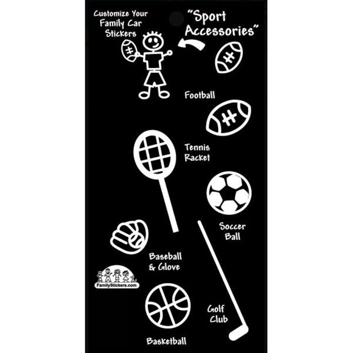 Family Car Stickers Black&White - Sports Accessories
