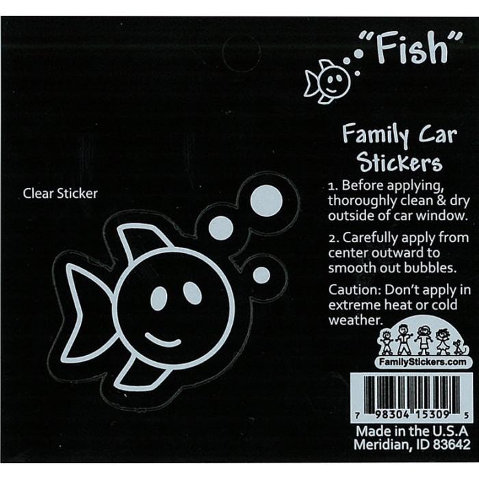 Family Car Stickers Black&White - Fish