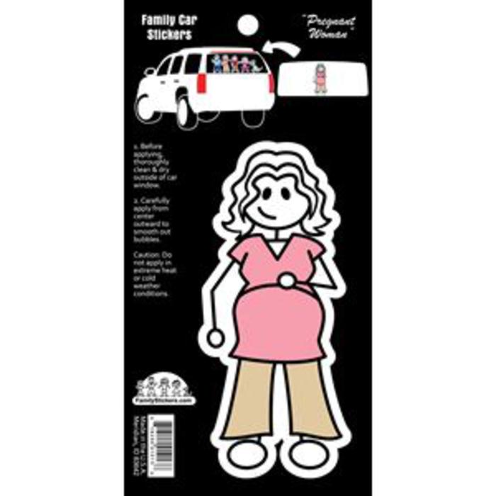 Family Car Stickers Colour - Pregnant Woman