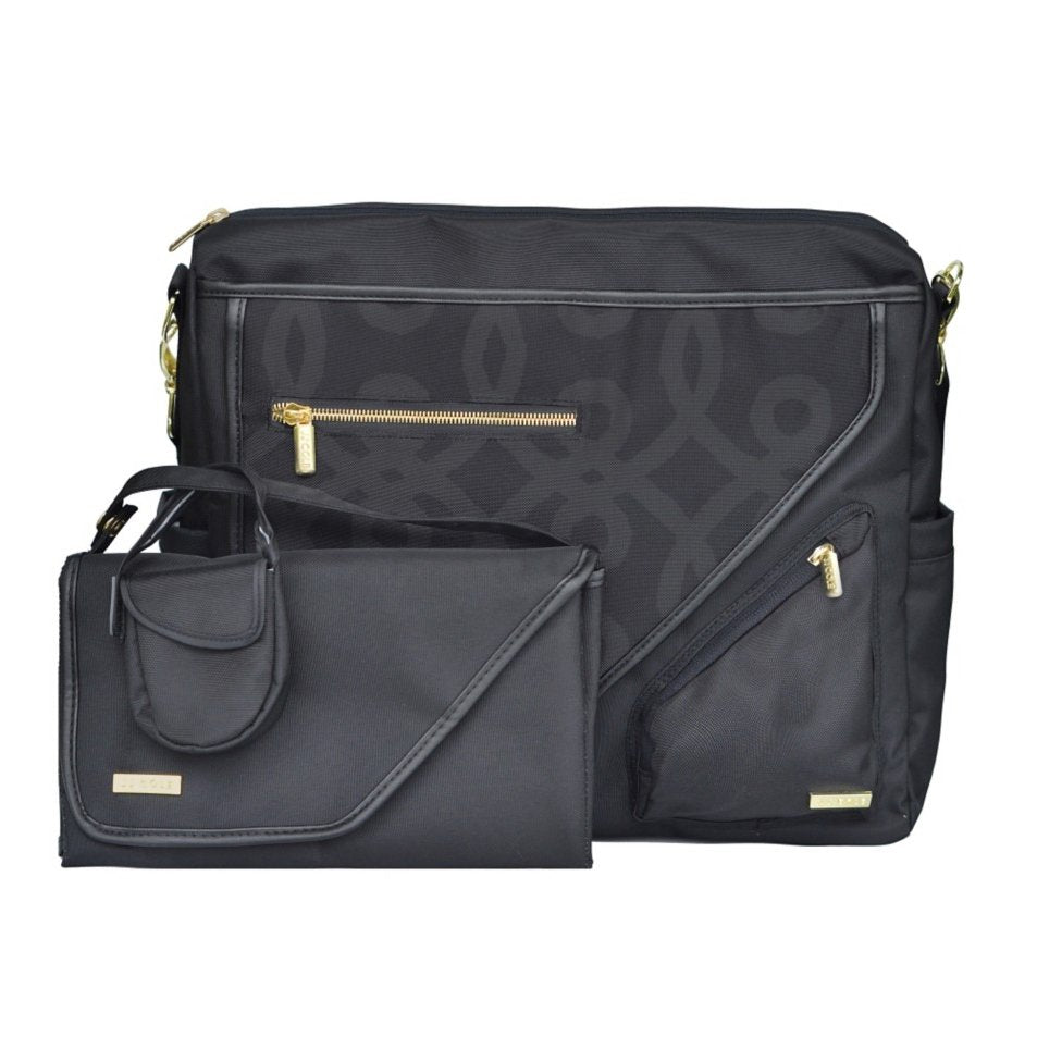 JJ Cole Metra Diaper Bag in Black/Gold