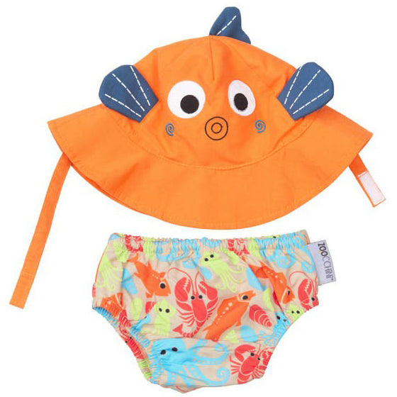 Zoocchini Swim Diaper & Sun Hat Set-Fishy