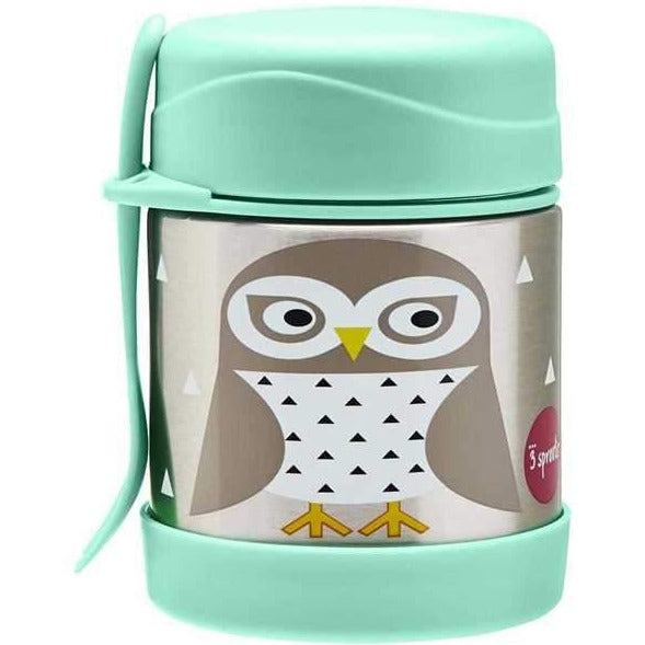 3 Sprout Stainless Steel Food Jar - Mint Owl