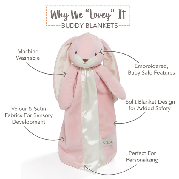 Bunnies By The Bay Nibble Bunny Buddy Blanket - Coral Blush
