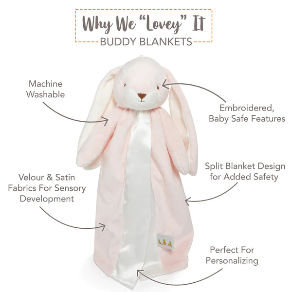 Bunnies By The Bay Nibble Bunny Buddy Blanket - Blossom Pink