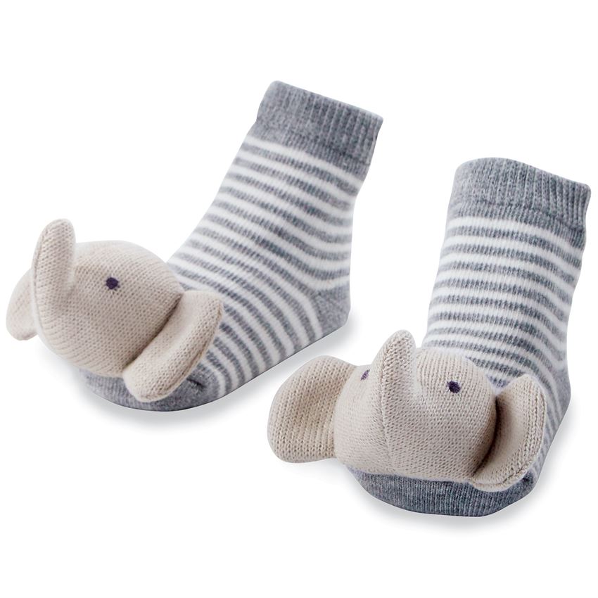 Mudpie Rattle Toe Socks Elephant M11040011