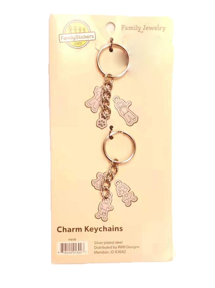 Family Stickers Charm Key chains 2PK