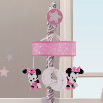 Lambs & Ivy Disney Baby Minnie Mouse Pink/Gray Musical Crib Mobile 820018