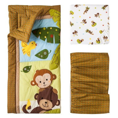 Bedtime Originals 3 pc Crib Set - Curly Tails Monkey