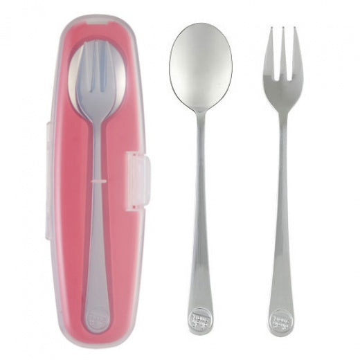 Innobaby Stainless Spoon & Fork Set Pink