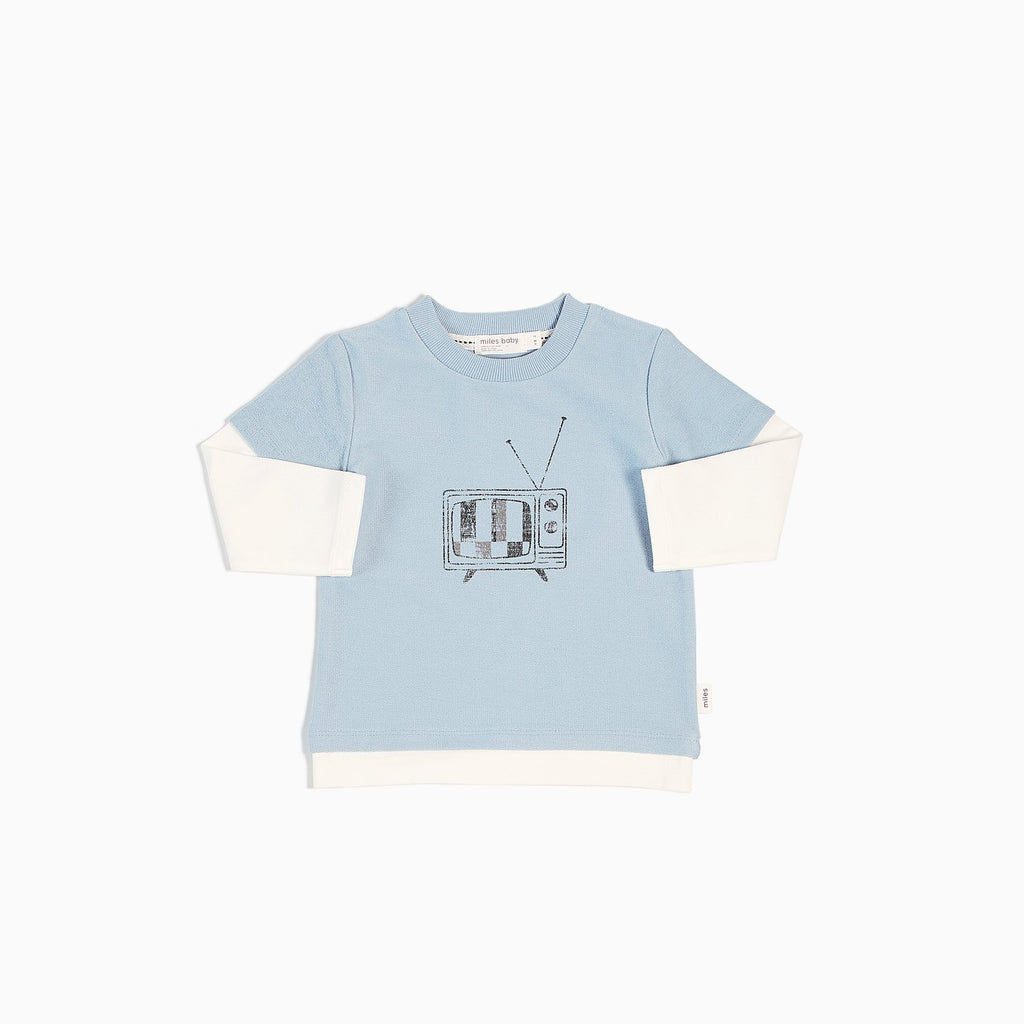 Miles Baby Baby Long Sleeve T-Shirt Knit Light Blue