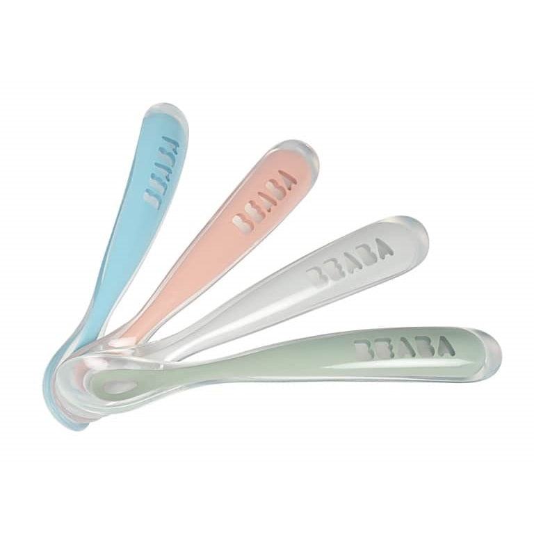 Beaba Baby’s First Foods Silicone Spoons Set - Set of 4 - Rose 913465