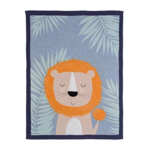 Bizzi Growin Knitted Blanket Ludvic Lion BG081