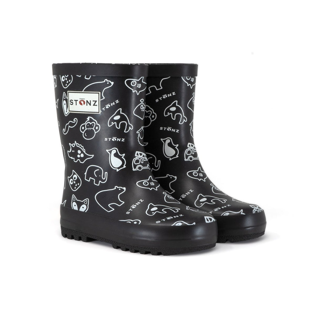 Stonz Rain Boots - Stonz Print - Black
