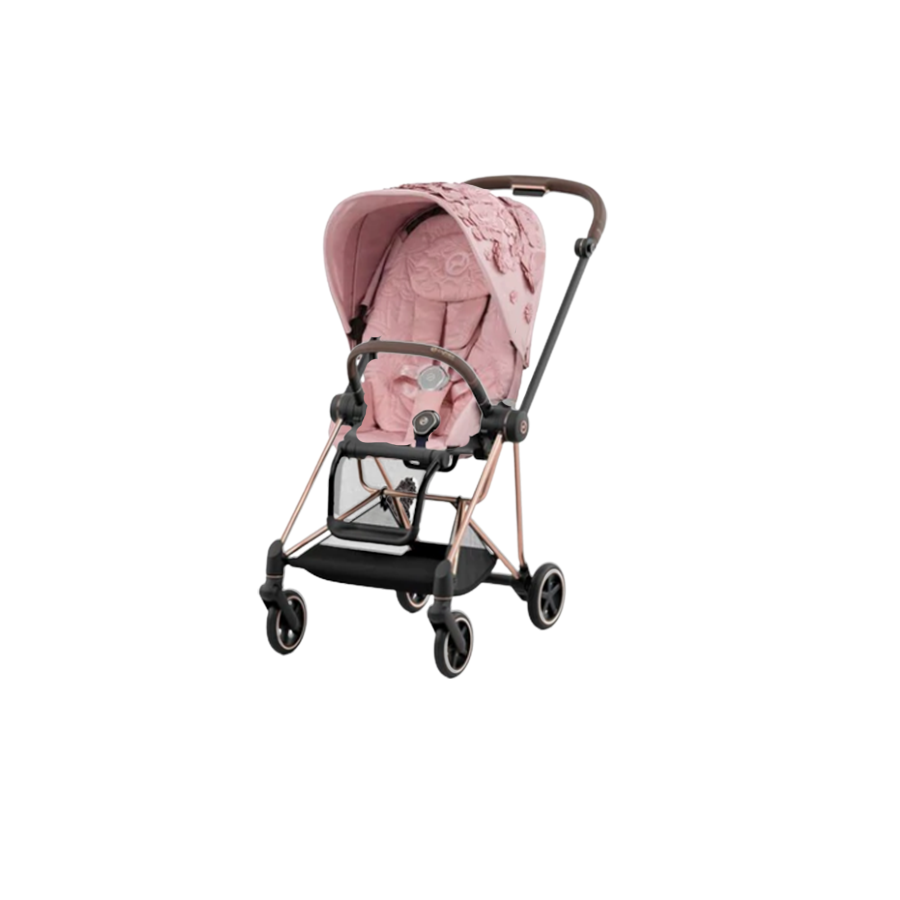 Cybex Mios3 - Rose Gold Frame w/ Simply Flowers Pink Seat